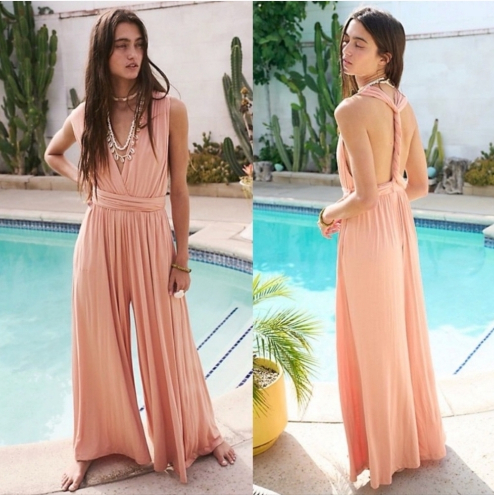 Free People Beach Dani Convertible open back Jumpsuit